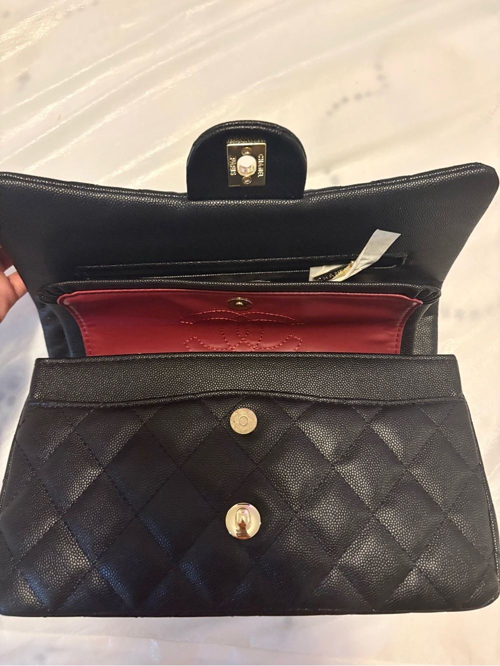 CHANEL Black Quilted Shoulder Bag with Gold CC Twist Lock - Picture 7 of 9